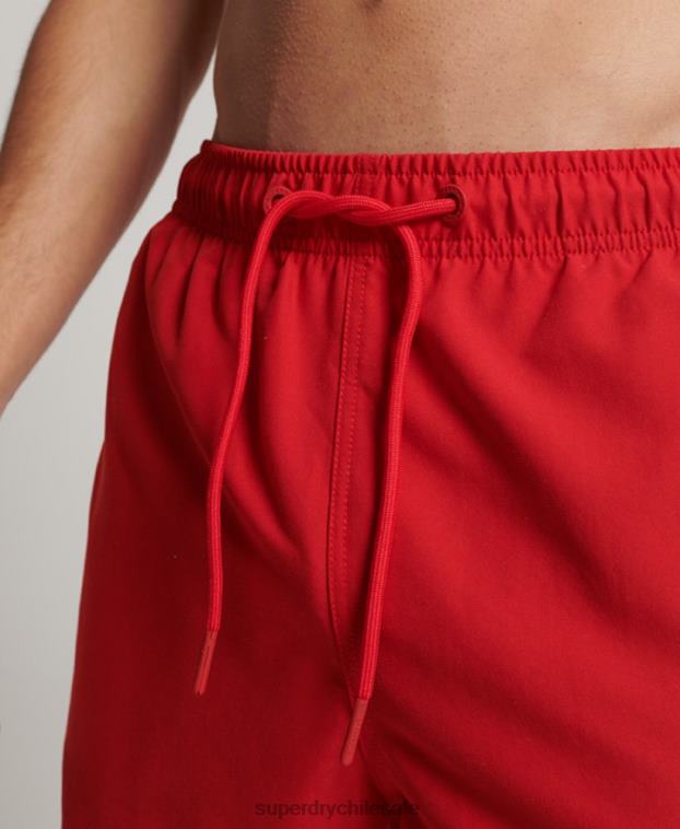 hombres Superdry rojo shorts de baño reciclados core sport de 17 pulgadas 2R68Z396