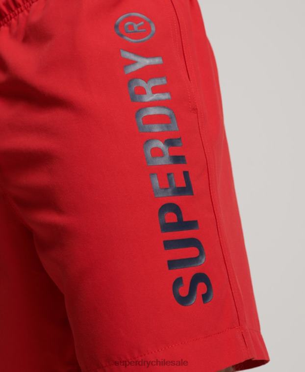 hombres Superdry rojo shorts de baño reciclados core sport de 17 pulgadas 2R68Z396