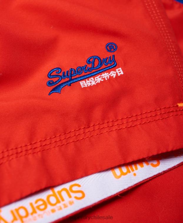 hombres Superdry rojo shorts de playa de polo acuático 2R68Z6499