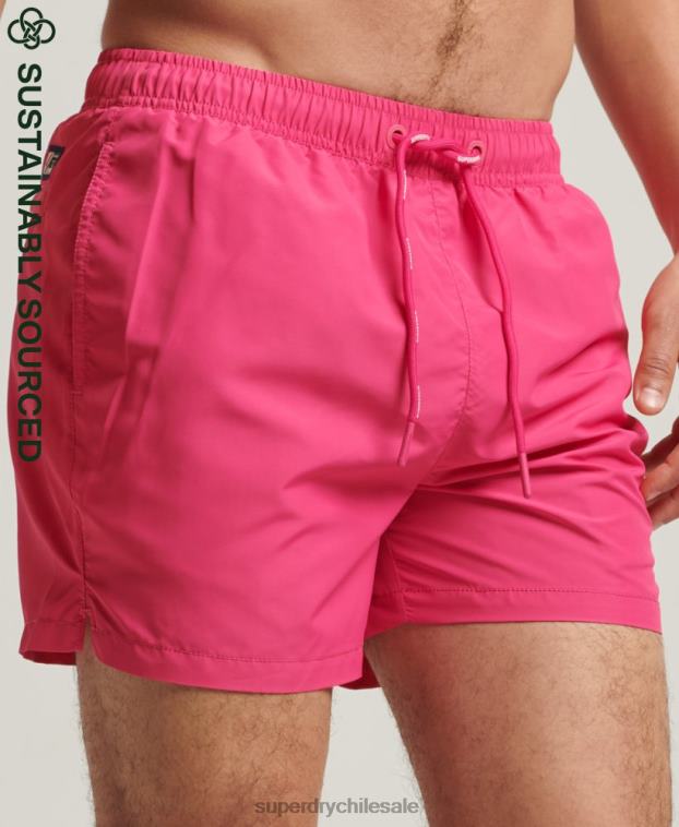 hombres Superdry rosa código esencial shorts de baño reciclados de 15 pulgadas 2R68Z435
