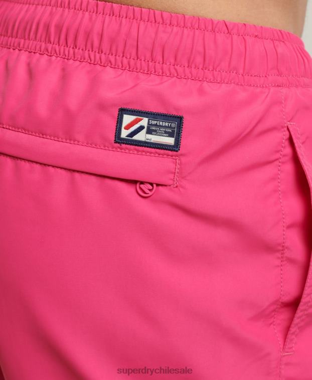 hombres Superdry rosa código esencial shorts de baño reciclados de 15 pulgadas 2R68Z435