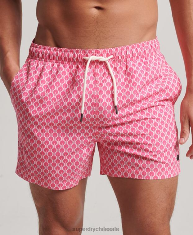 hombres Superdry rosa shorts de baño reciclados 2R68Z388