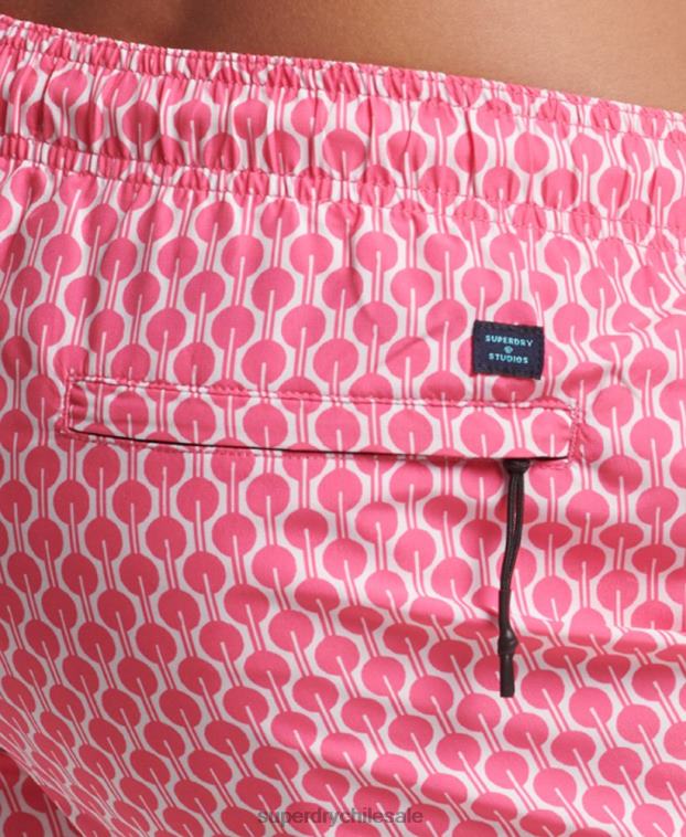 hombres Superdry rosa shorts de baño reciclados 2R68Z388