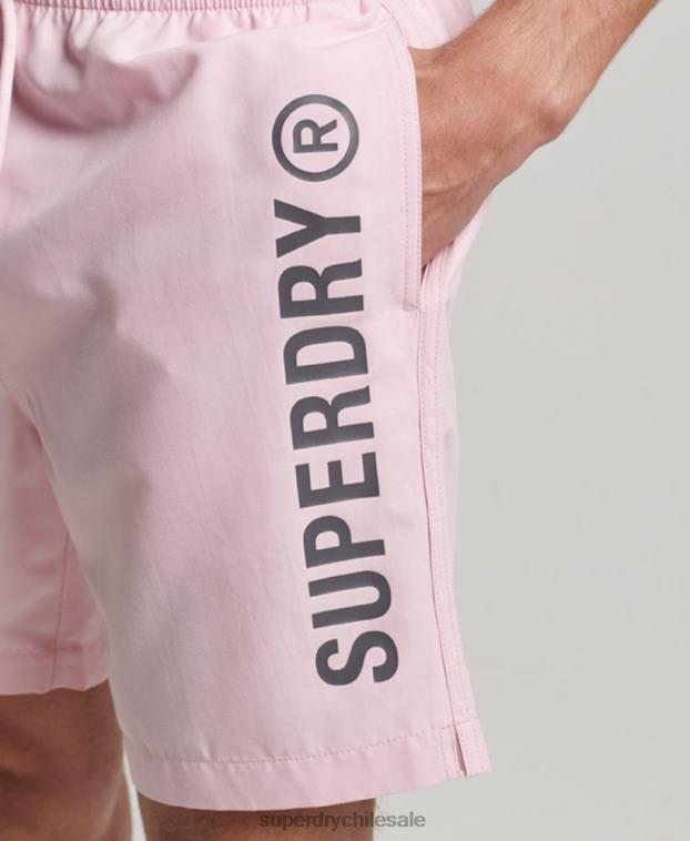 hombres Superdry rosa shorts de baño reciclados core sport de 17 pulgadas 2R68Z405