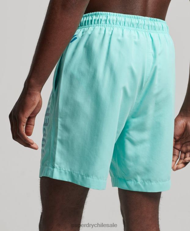 hombres Superdry turquesa shorts de baño reciclados core sport de 17 pulgadas 2R68Z401