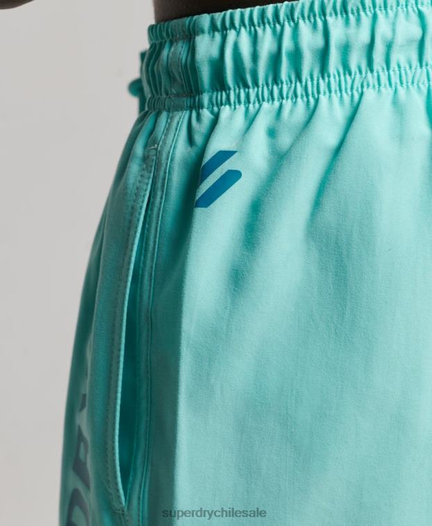 hombres Superdry turquesa shorts de baño reciclados core sport de 17 pulgadas 2R68Z401