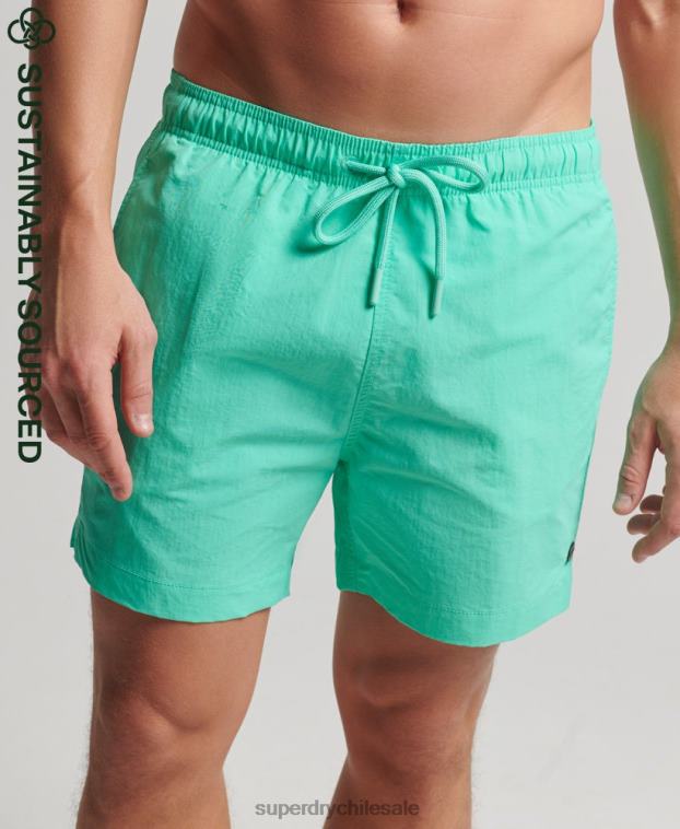 hombres Superdry verde shorts de playa reciclados studios 2R68Z417