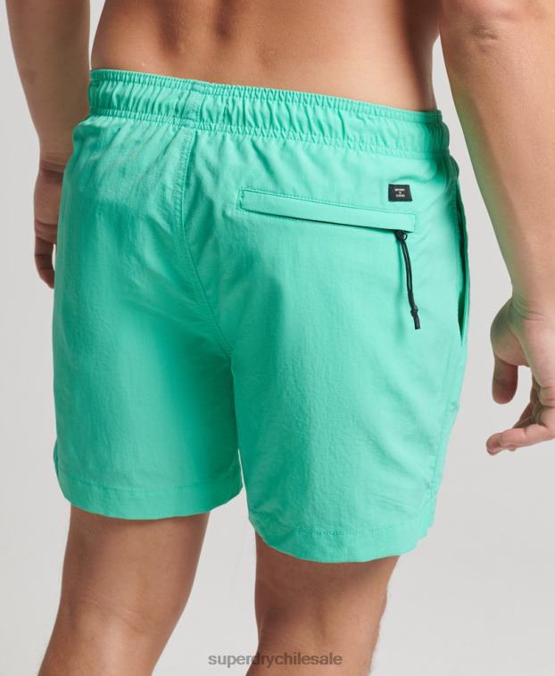 hombres Superdry verde shorts de playa reciclados studios 2R68Z417