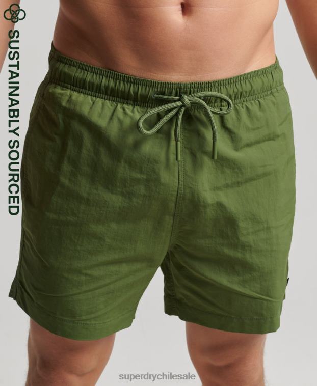 hombres Superdry verde shorts de playa reciclados studios 2R68Z442