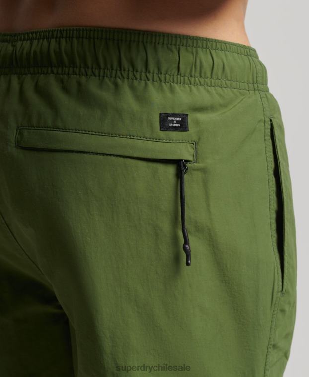 hombres Superdry verde shorts de playa reciclados studios 2R68Z442