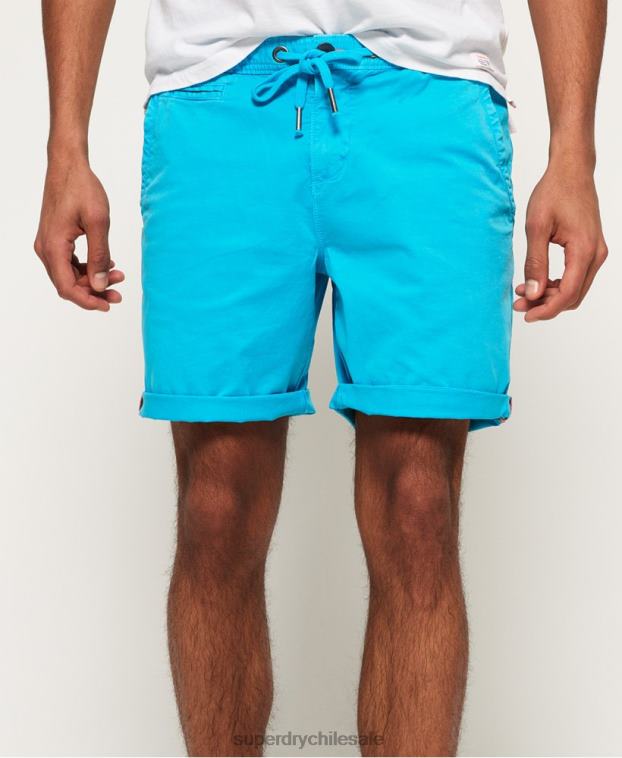 hombres Superdry azul claro pantalones cortos quemados por el sol 2R68Z376