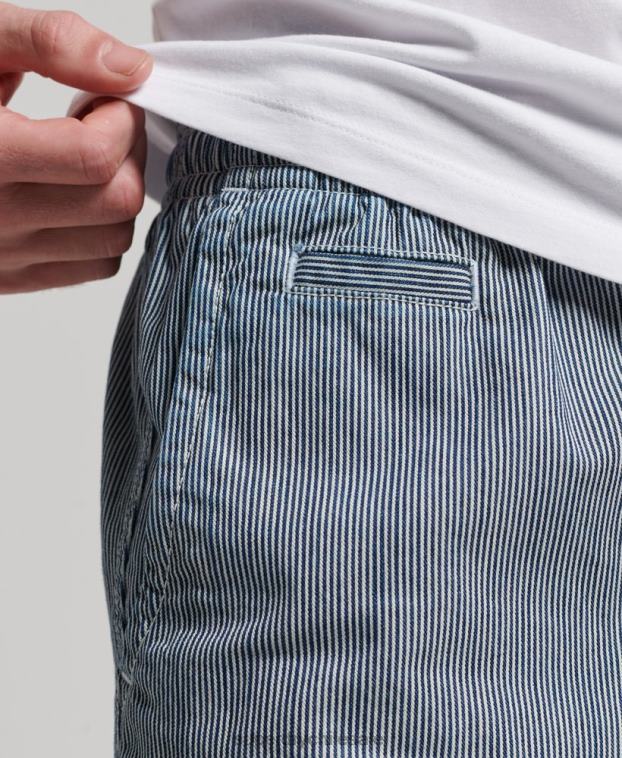 hombres Superdry azul claro pantalones cortos sobreteñidos 2R68Z259