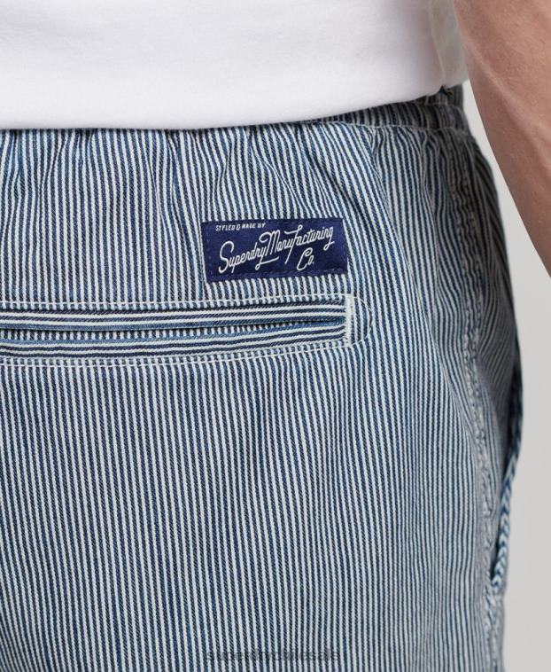 hombres Superdry azul claro pantalones cortos sobreteñidos 2R68Z259