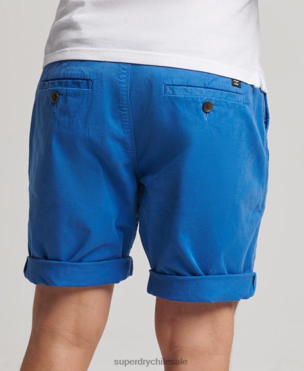 hombres Superdry azul claro shorts chinos de algodón orgánico 2R68Z336