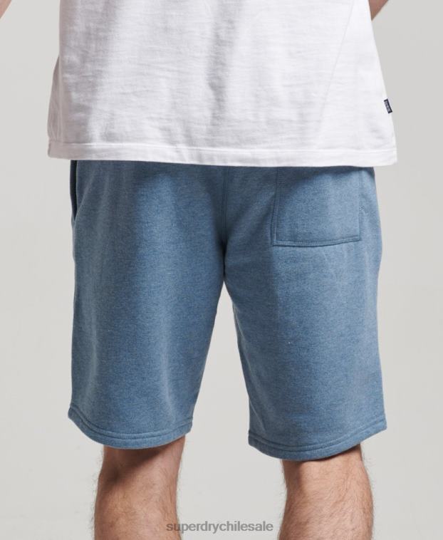 hombres Superdry azul claro shorts de punto con logo vintage bordado 2R68Z320