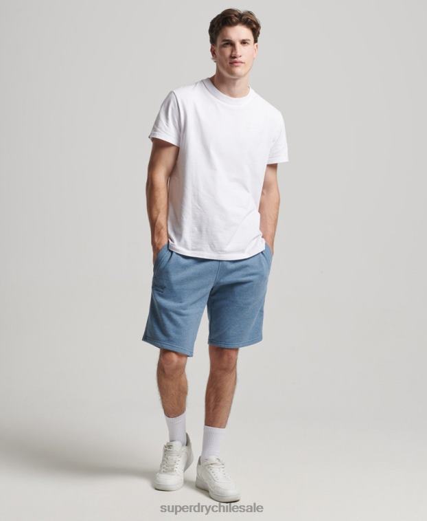 hombres Superdry azul claro shorts de punto con logo vintage bordado 2R68Z320