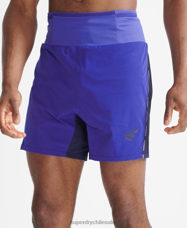 hombres Superdry azul correr pantalones cortos de primera calidad 2R68Z341