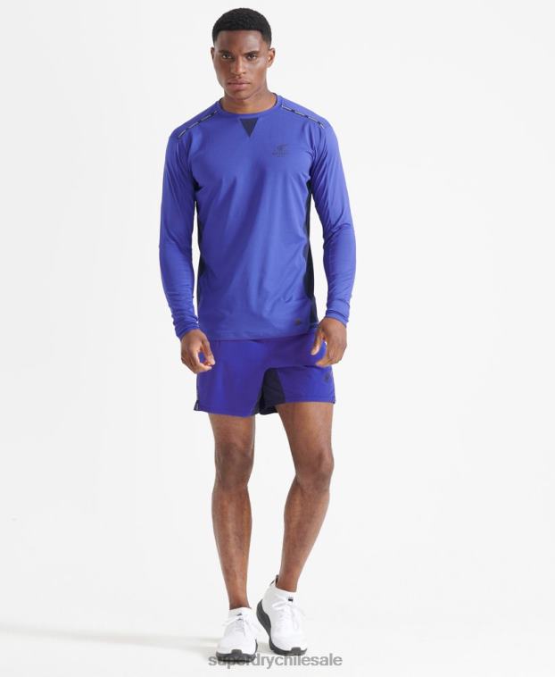 hombres Superdry azul correr pantalones cortos de primera calidad 2R68Z341