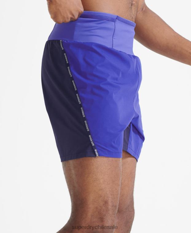 hombres Superdry azul correr pantalones cortos de primera calidad 2R68Z341