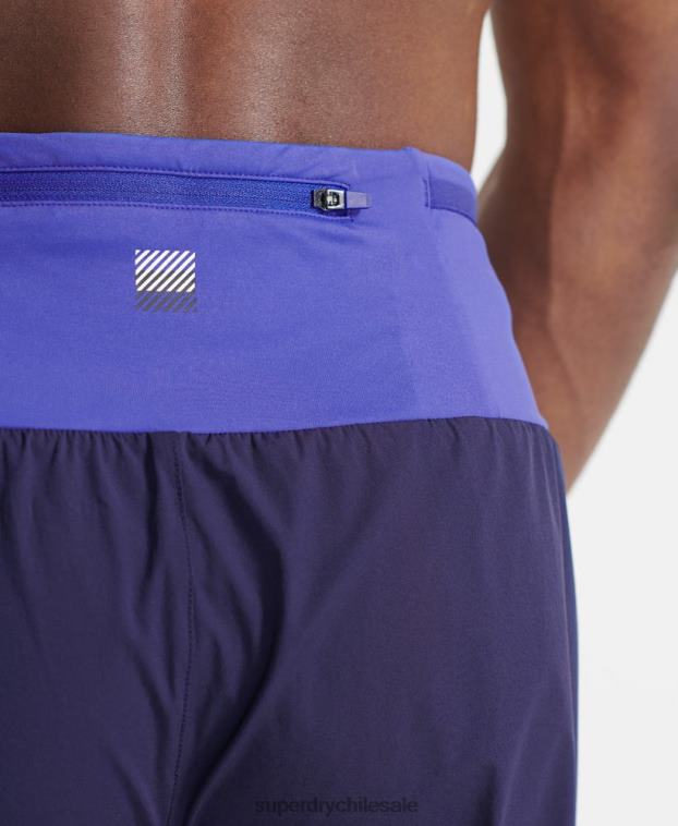 hombres Superdry azul correr pantalones cortos de primera calidad 2R68Z341