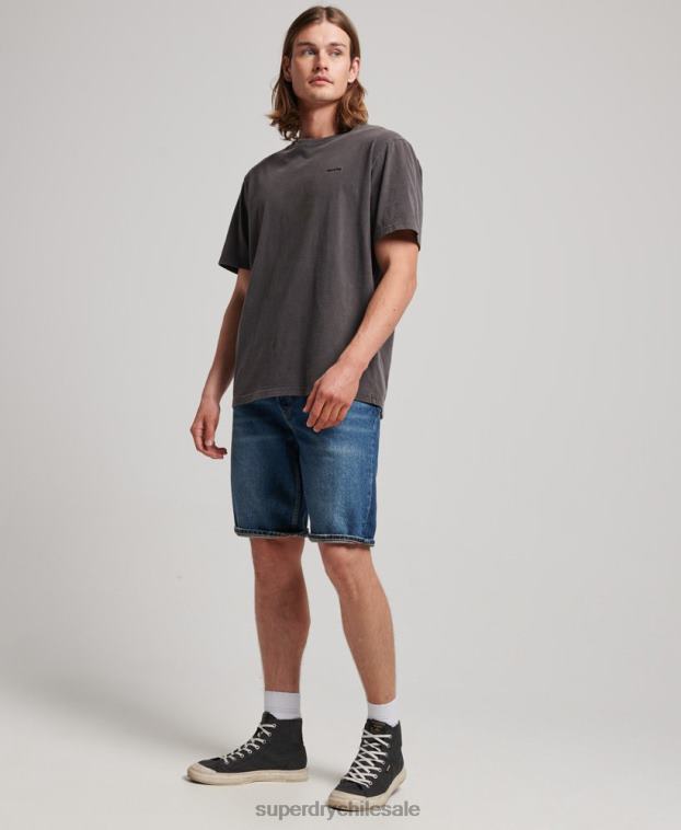 hombres Superdry azul oscuro pantalones cortos rectos 2R68Z110