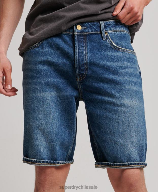 hombres Superdry azul oscuro pantalones cortos rectos 2R68Z110