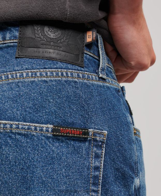 hombres Superdry azul oscuro pantalones cortos rectos 2R68Z110