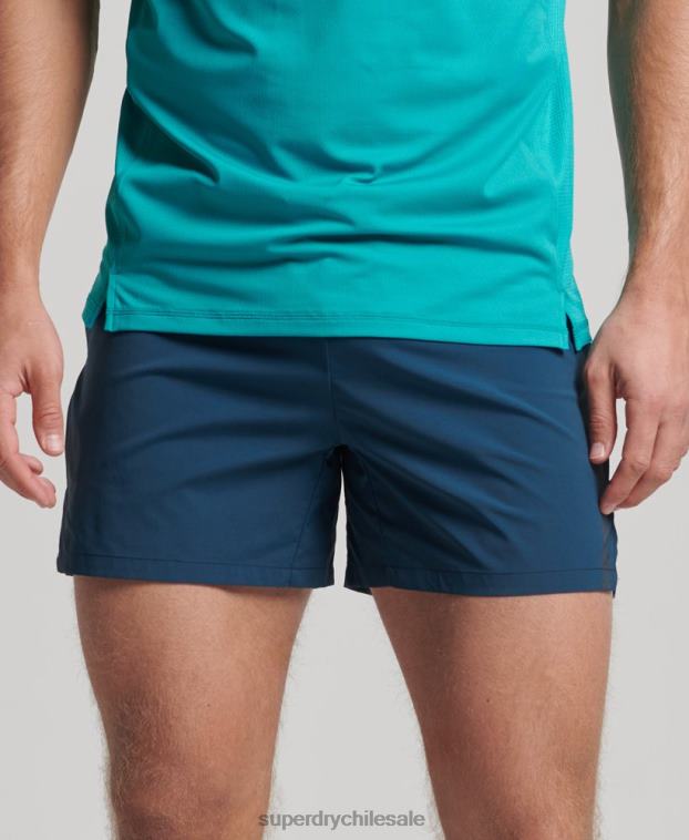 hombres Superdry azul pantalones cortos de carreras 2R68Z5391