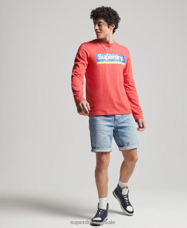 hombres Superdry azul short recto vintage de algodón orgánico 2R68Z266