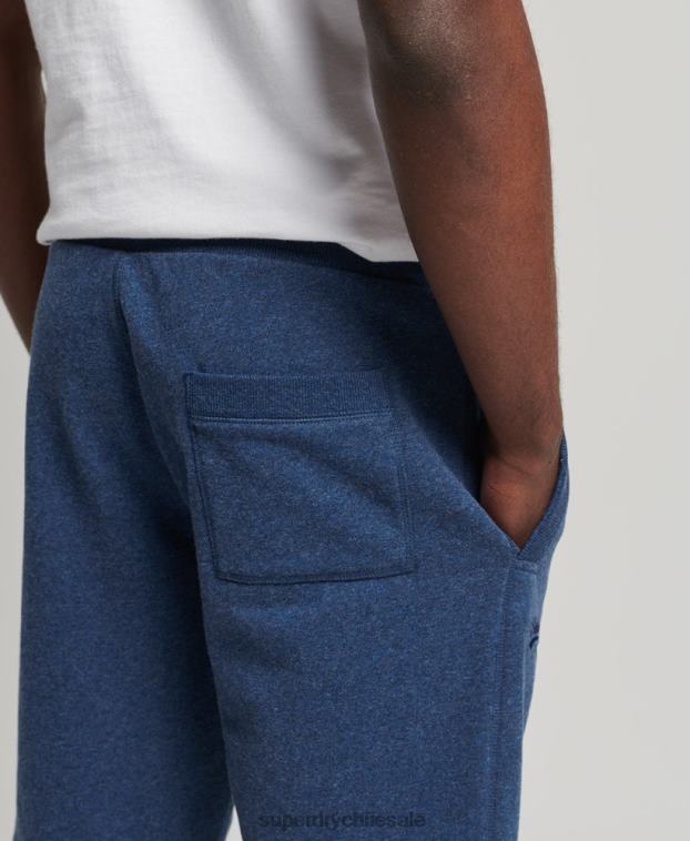 hombres Superdry azul shorts de algodón orgánico con logo vintage 2R68Z352