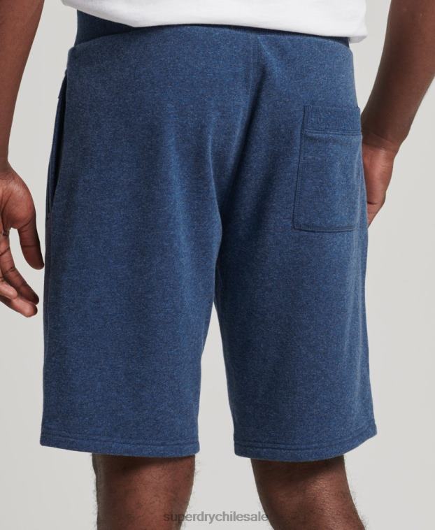 hombres Superdry azul shorts de algodón orgánico con logo vintage 2R68Z352