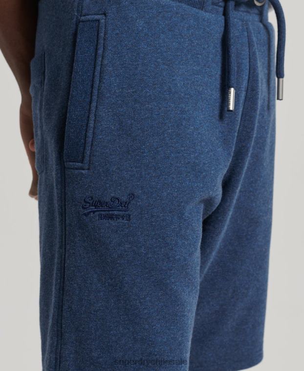 hombres Superdry azul shorts de algodón orgánico con logo vintage 2R68Z352