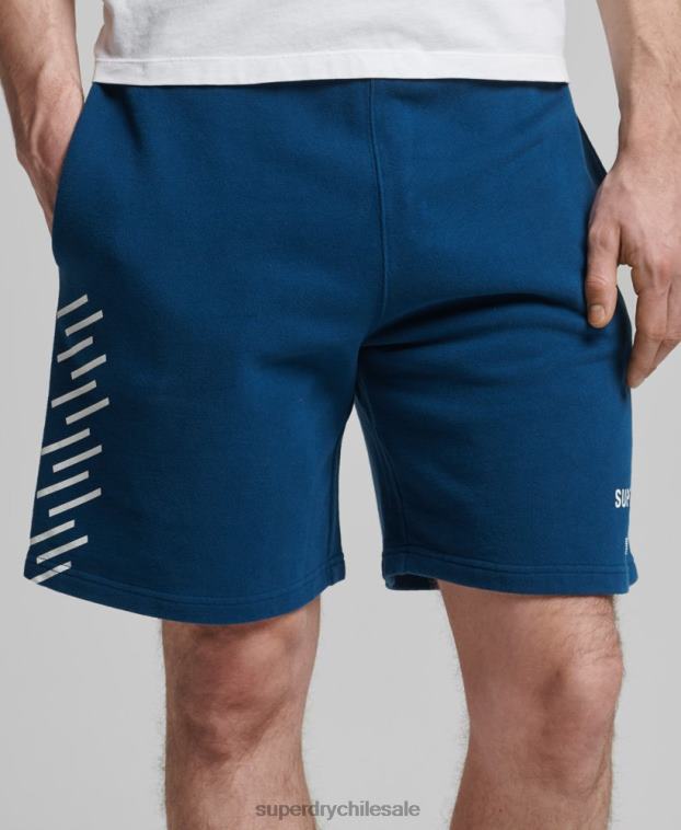 hombres Superdry azul shorts deportivos code core 2R68Z351