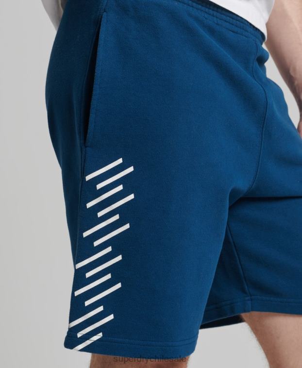 hombres Superdry azul shorts deportivos code core 2R68Z351
