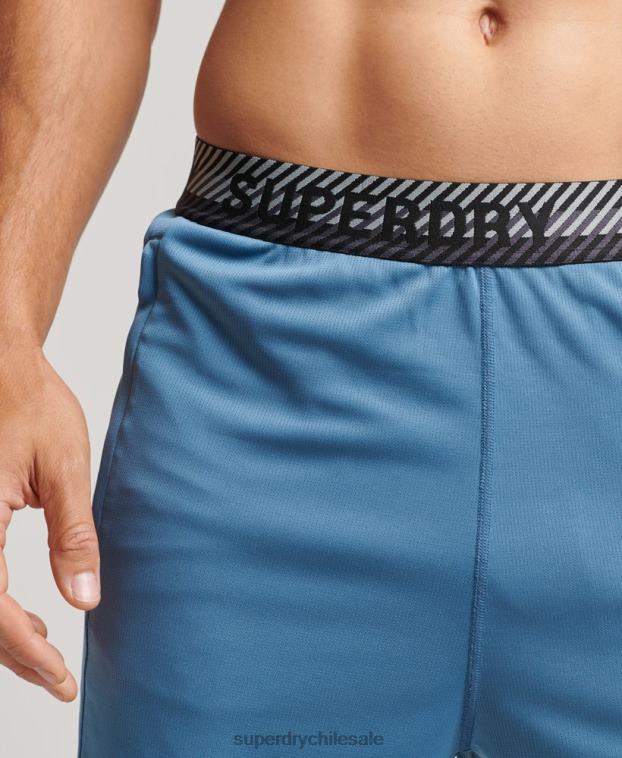 hombres Superdry azul shorts holgados básicos 2R68Z298