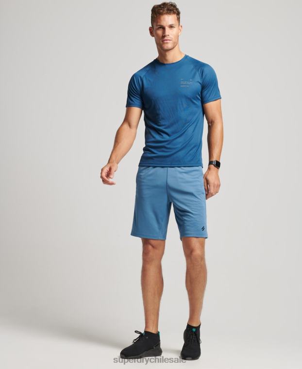 hombres Superdry azul shorts holgados básicos 2R68Z298