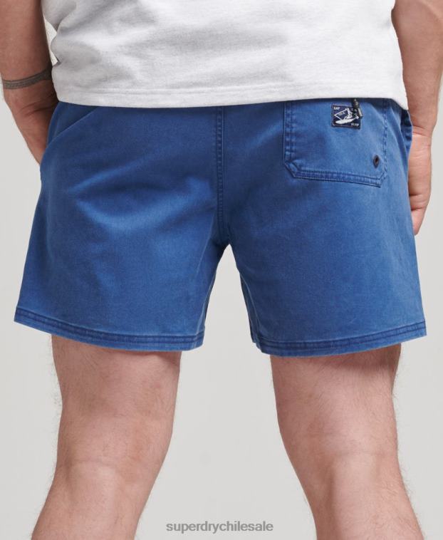 hombres Superdry azul shorts lavados vintage 2R68Z379