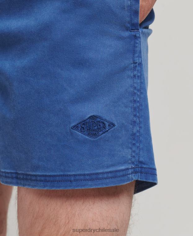 hombres Superdry azul shorts lavados vintage 2R68Z379