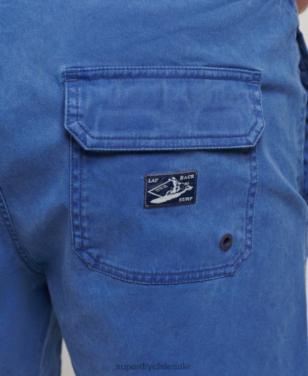 hombres Superdry azul shorts lavados vintage 2R68Z379