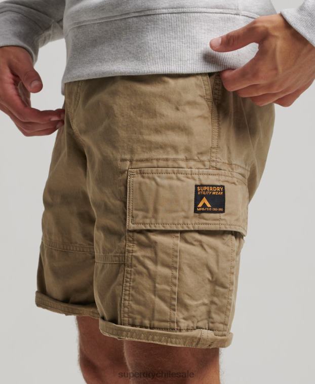 hombres Superdry beige shorts cargo pesados ​​de algodón orgánico 2R68Z260