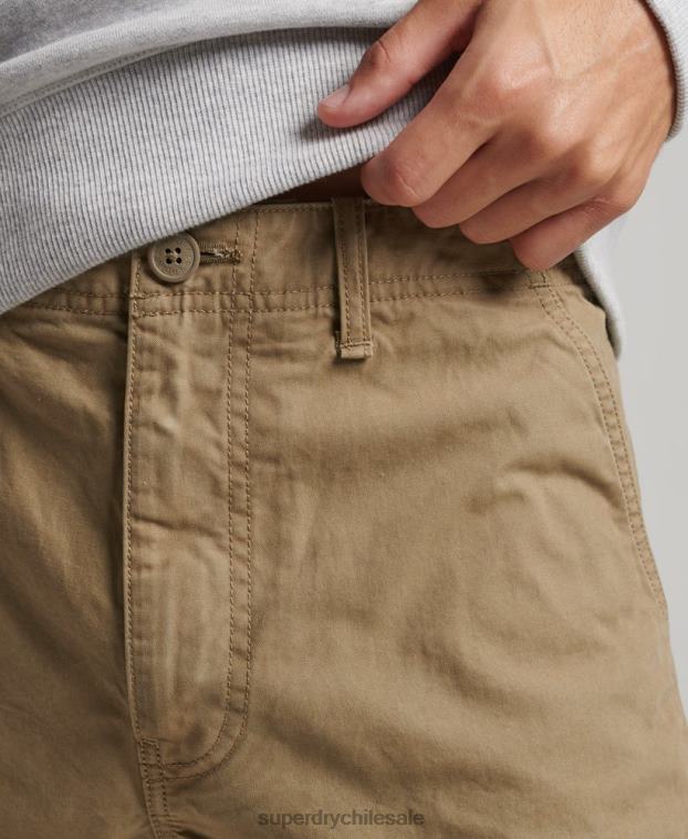 hombres Superdry beige shorts cargo pesados ​​de algodón orgánico 2R68Z260