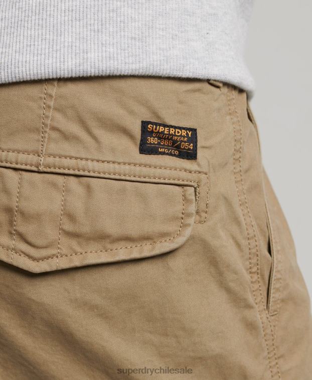 hombres Superdry beige shorts cargo pesados ​​de algodón orgánico 2R68Z260
