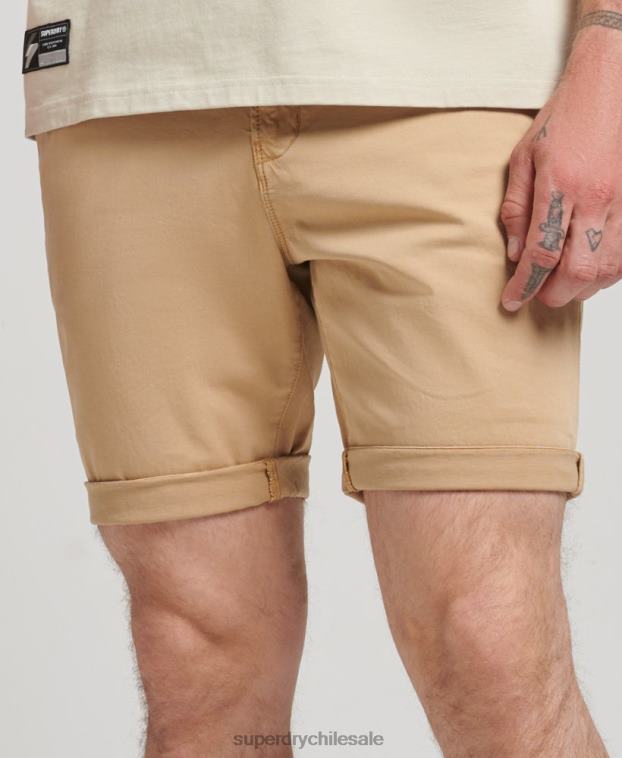 hombres Superdry beige shorts chinos de algodón orgánico studios core 2R68Z305