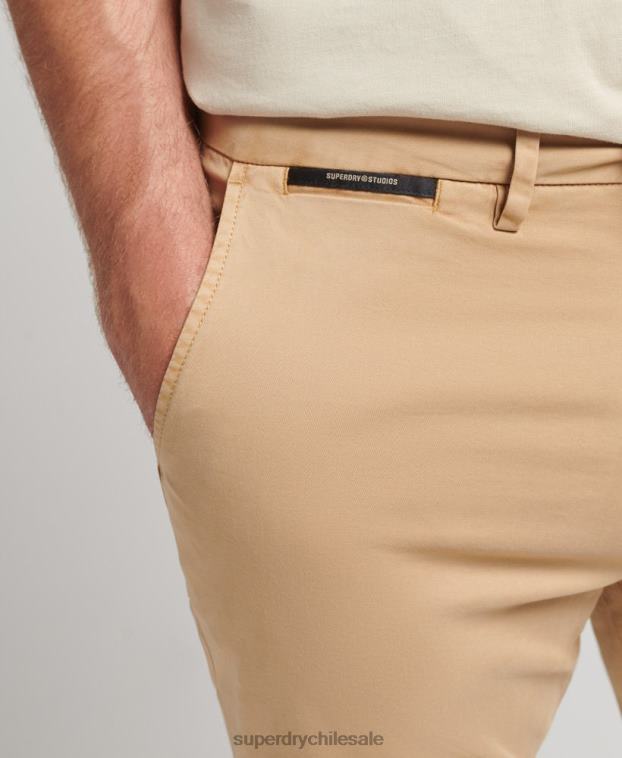 hombres Superdry beige shorts chinos de algodón orgánico studios core 2R68Z305