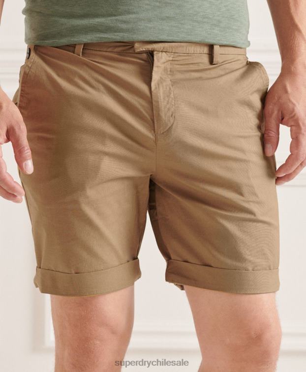 hombres Superdry beige shorts chinos pisapapeles 2R68Z6465
