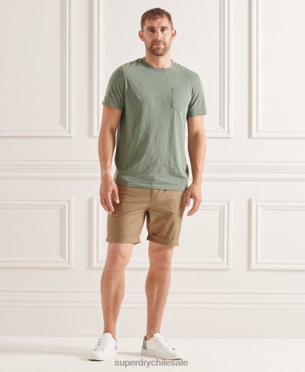 hombres Superdry beige shorts chinos pisapapeles 2R68Z6465