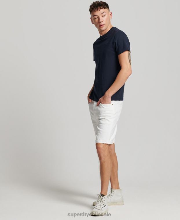 hombres Superdry blanco pantalones cortos rectos 2R68Z52