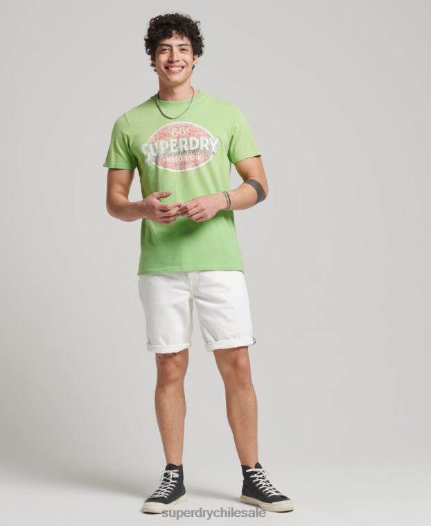 hombres Superdry blanco short recto vintage de algodón orgánico 2R68Z300