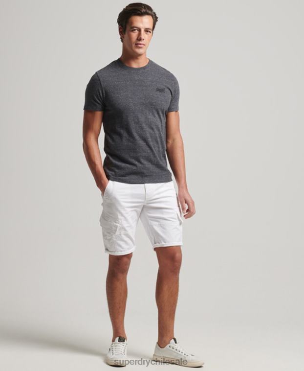 hombres Superdry blanco shorts cargo con núcleo de algodón orgánico 2R68Z279