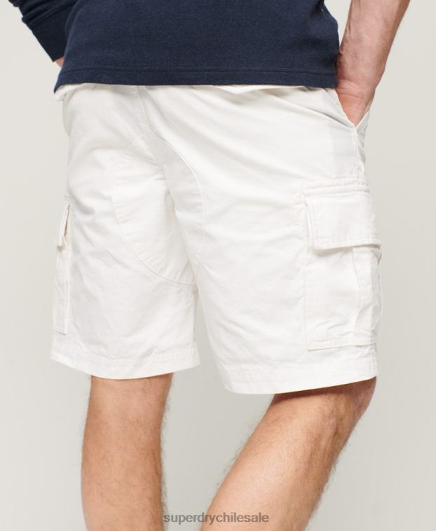 hombres Superdry blanco shorts cargo pesados ​​de algodón orgánico 2R68Z272